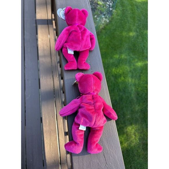 Ty Valentina the Red Bear Beanie Baby Twin Bundle (2) Rare With Tag Errors - Picture 7 of 10